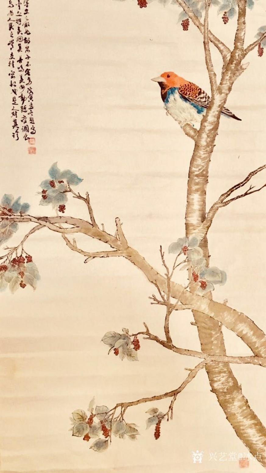 冰点国画作品《花鸟》