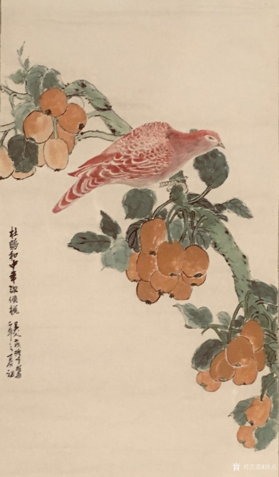 冰点国画作品《杜鹃》