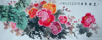 刘慧敏日记-《花开富贵》《锦上添花》《富贵满堂》，国画花鸟画作品集锦，尺寸小六尺横幅68x1【图1】