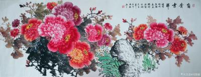 刘慧敏日记-《花开富贵》《锦上添花》《富贵满堂》，国画花鸟画作品集锦，尺寸小六尺横幅68x1【图2】