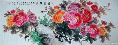刘慧敏日记-《花开富贵》《锦上添花》《富贵满堂》，国画花鸟画作品集锦，尺寸小六尺横幅68x1【图3】