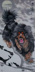 马新荣国画作品《狗—雪域雄风》价格1000.00元