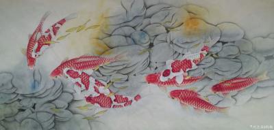 韩梅日记-九鱼图是具有吉祥如意寓意，自古“九”就有长久之意。“鱼”则为万事如意。九条可爱的【图2】