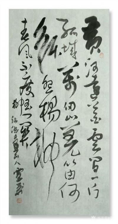 覃莽日记-国画花鸟画作品《鸟鸣山更幽》规格34X68厘米，很久不画国画了，偶尔画一幅，自我【图3】