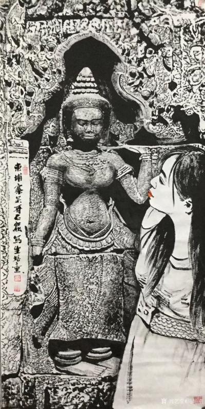 马培童收藏-刘曦林评价马培童石窟写生焦墨画作品。
  马培童的石窟写生，是通过他眼观的现实【图2】