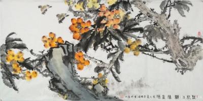 李伟强日记-五月枇杷熟作国画“枇杷已熟烁金珠”请欣赏。
 秋天，像余兴未尽，见展场人催你离【图1】