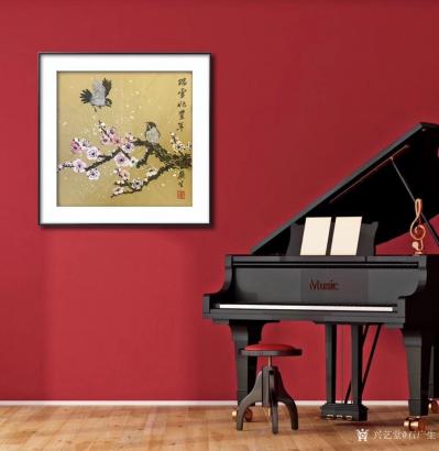 石广生日记-国画花鸟《瑞雪兆丰年》，尺寸四尺斗方。朋友送包茶叶给我，无以回赠，便把茶叶倒出来【图2】