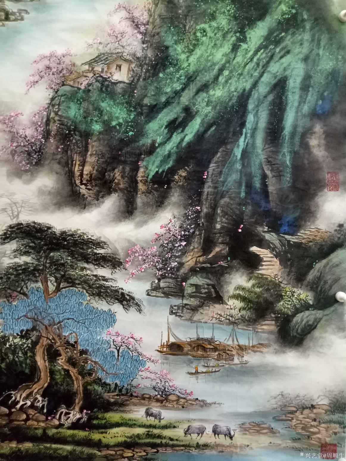 周顺生国画作品《四尺漓江春光》【图12】