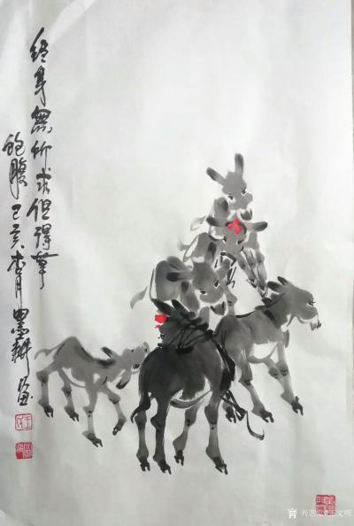 王文明日记-国画动物写意画小毛驴系列作品，近期练笔作品《终身无所求，但得草饱腹》，分享乙亥年【图1】