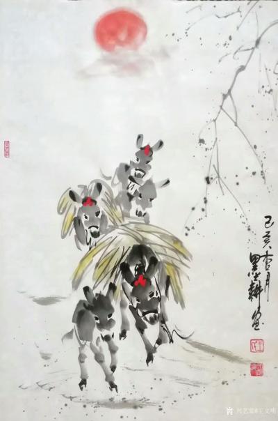 王文明日记-国画动物写意画小毛驴系列作品，近期练笔作品《终身无所求，但得草饱腹》，分享乙亥年【图2】