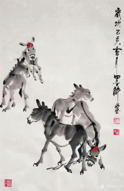 王文明日记-国画动物写意画小毛驴系列作品，近期练笔作品《终身无所求，但得草饱腹》，分享乙亥年【图3】