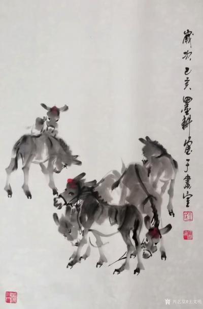 王文明日记-国画动物写意画小毛驴系列作品，近期练笔作品《终身无所求，但得草饱腹》，分享乙亥年【图5】