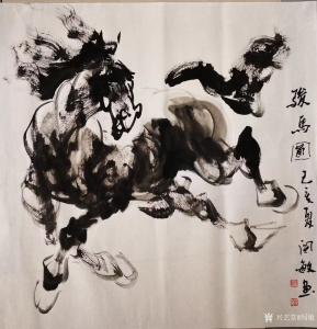 艺术品图片：艺术家阎敏国画作品名称《骏马图》议价