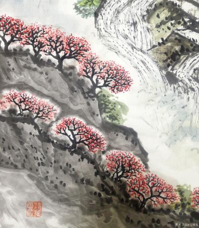 马曙光日记-马曙光画《连云港  花果山  水帘洞》
四尺整张竖幅并分别拍了局部,请看:【图3】