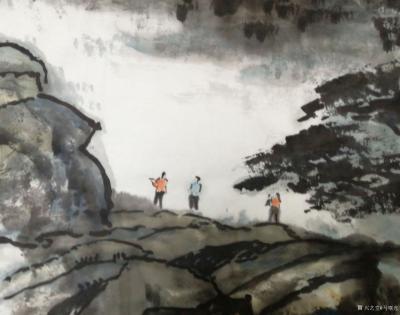 马曙光日记-马曙光作水墨《九华聖景》四尺整张竖幅，并附局部:【图3】