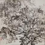 阎敏日志-水墨画作品《墨韵•太行——车佛沟印象》，尺寸四尺竖幅68×1【图4】