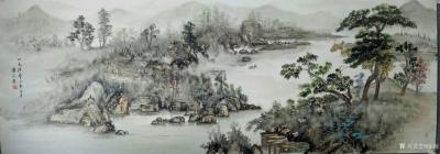 陈刚日记-油彩山水画作品《溪山高隐图》，第二幅《天际识归舟》尺寸1092✘640cm；第三【图3】