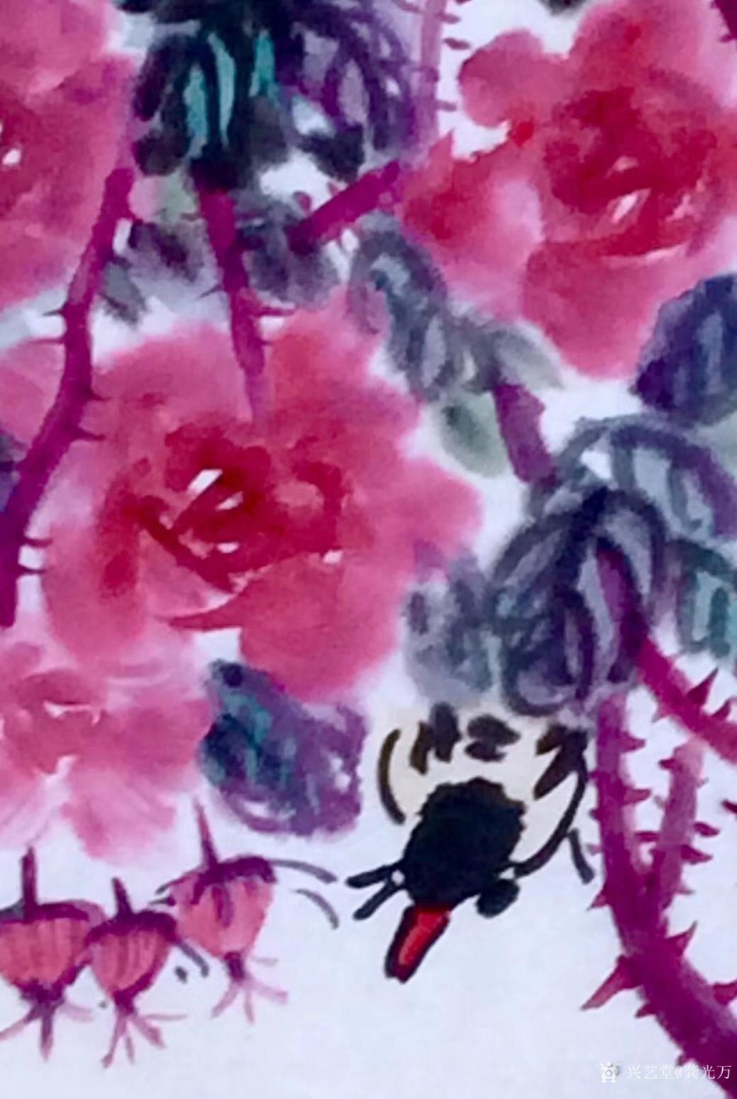 龚光万国画作品《玫瑰飘香》【图1】