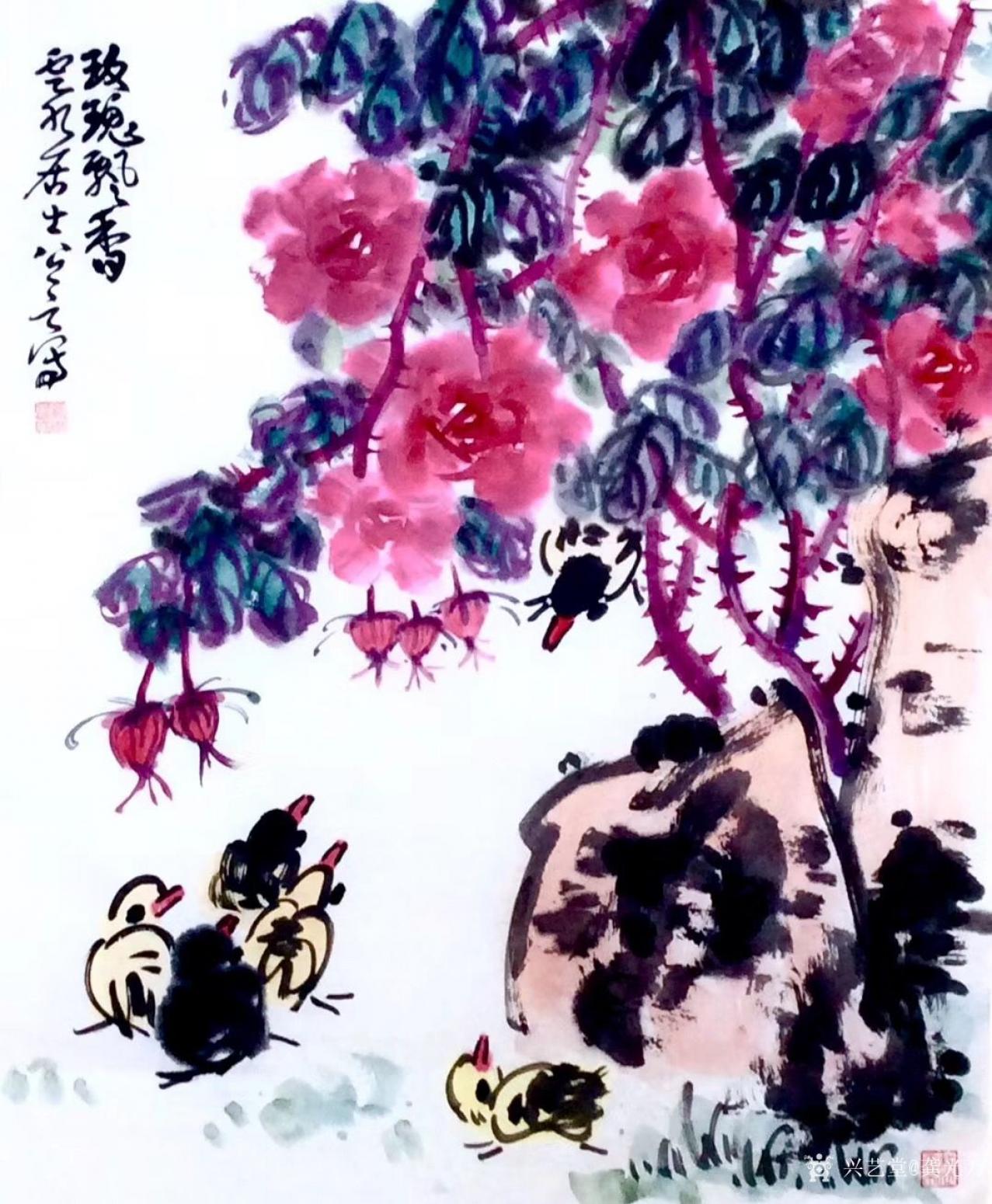 龚光万国画作品《玫瑰飘香》【图2】