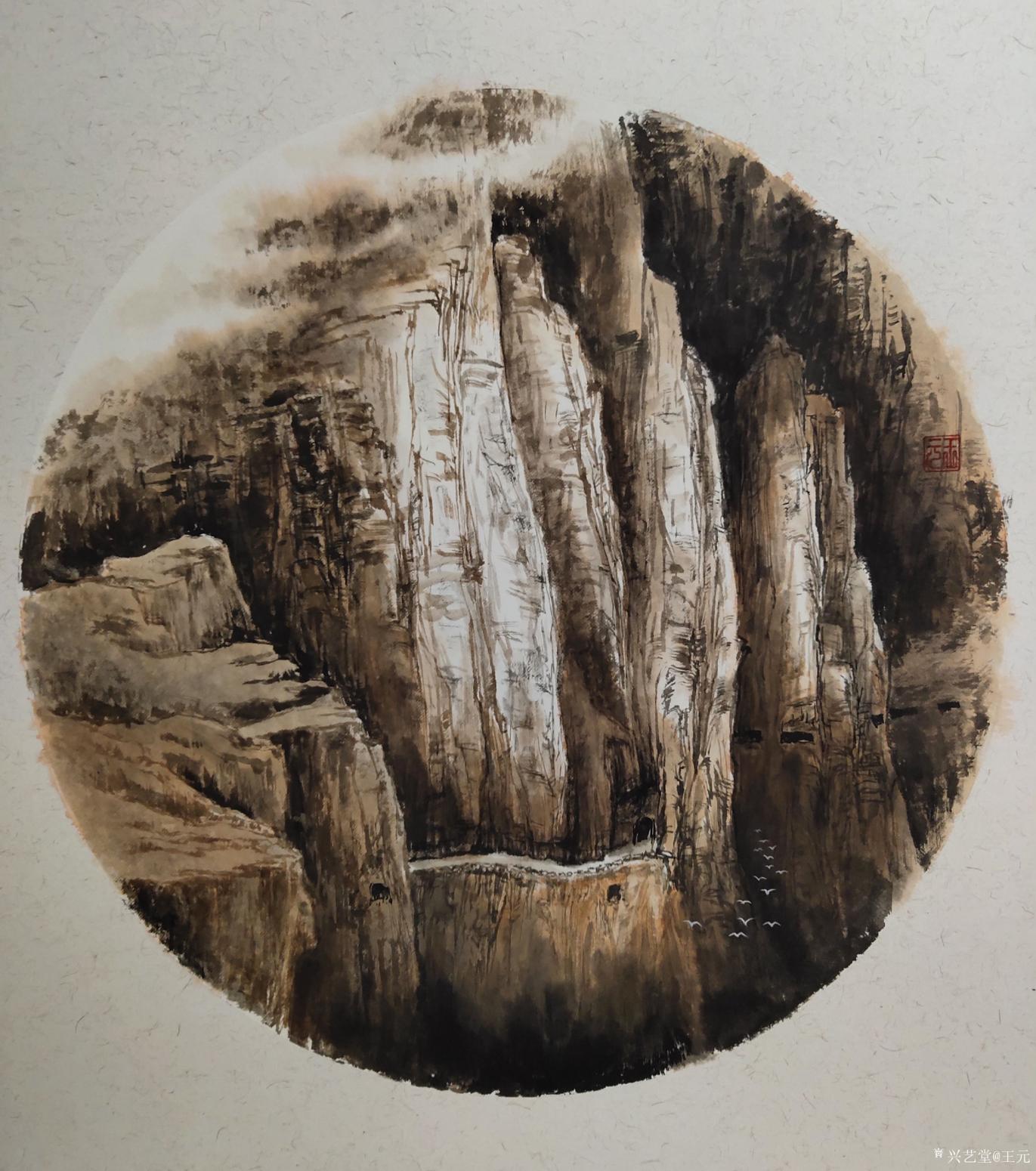 王元国画作品《奇峰雄姿》