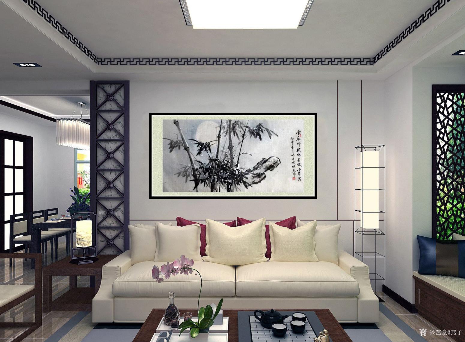 成晓燕国画作品《雪压竹枝低虽低不着泥》【图6】