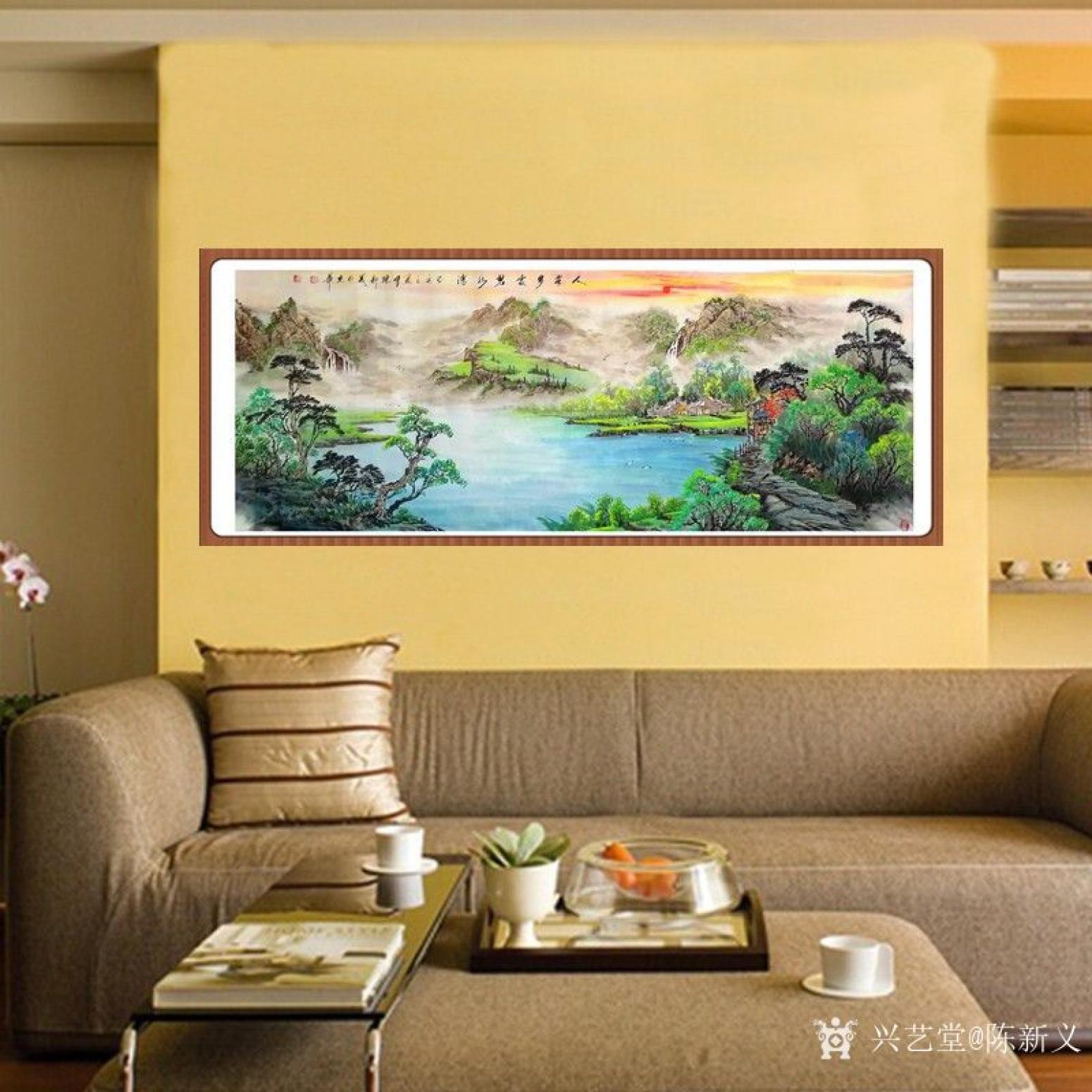 陈新义国画作品《人家多处碧水湾》【图3】