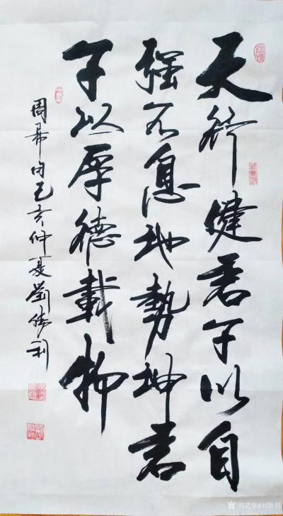 刘胜利日记-书法“持平常心，养浩然气；居清静地，做达观人”，“天行健，君子以自强不息；地势坤【图2】