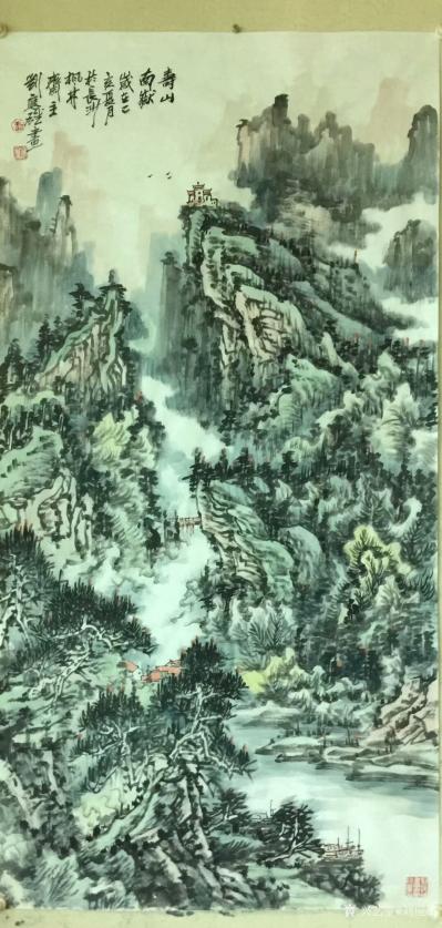 刘应雄日记-应湖南国画馆罗一飞先生邀請，特创作两幅四尺竖式国画山水画:《蚩尤故里大熊山》、《【图4】