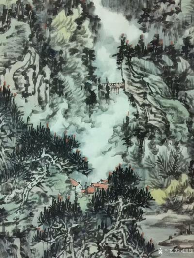 刘应雄日记-应湖南国画馆罗一飞先生邀請，特创作两幅四尺竖式国画山水画:《蚩尤故里大熊山》、《【图6】