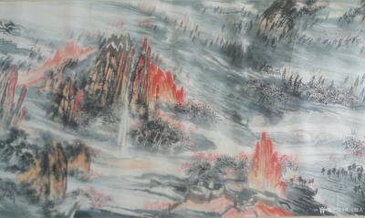 陈宇日记-听了朱之文同志的“滚滚长江东逝水”歌，感觉岁月很是沧桑，随即创作出一幅8米长幅的【图2】