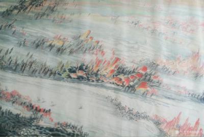 陈宇日记-听了朱之文同志的“滚滚长江东逝水”歌，感觉岁月很是沧桑，随即创作出一幅8米长幅的【图3】