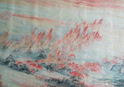 陈宇日记-听了朱之文同志的“滚滚长江东逝水”歌，感觉岁月很是沧桑，随即创作出一幅8米长幅的【图4】