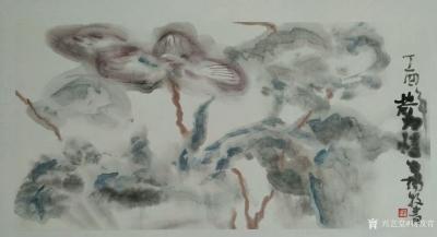 杨牧青日记-荷物问情 水墨
娑婆世界，一切有情众生皆具贪迷恋喜颠倒于艺术之情相，此不二之种【图1】