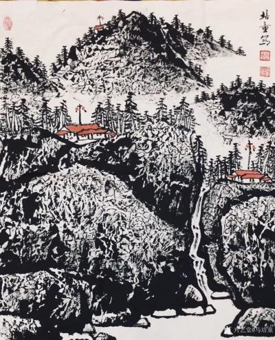 马培童日记-马培童创新之路，新岩画汉画拓片法（1）
    新岩画拓片法，擅长山水，石窟佛【图2】