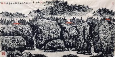 马培童日记-马培童创新之路，新岩画汉画拓片法（1）
    新岩画拓片法，擅长山水，石窟佛【图3】