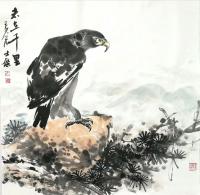 艺术家卢士杰日记:国画鹰系列作品《高瞻远瞩，百里秋毫》《志在千里》；
  第【图1】