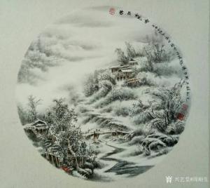 艺术品图片：艺术家周顺生国画作品名称《团扇苗岭飘雪》价格800.00 元
