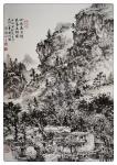 阎敏日志-国画山水画《山岚晨风起，农家浴新晖》，《溪山询路径，笔墨写芳【图1】