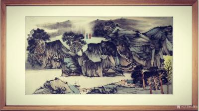 任振山日记-国画水墨山水近期新作品《江山多娇》尺寸丈二横幅367×144cm；第二幅名为《锦【图3】