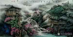 艺术品图片：艺术家周顺生国画作品名称《四尺苗寨风情春满楼》价格1600.00 元