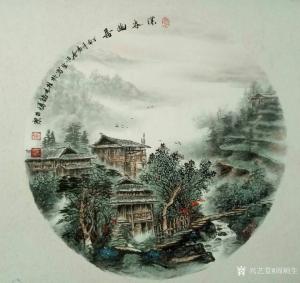 艺术品图片：艺术家周顺生国画作品名称《团扇深谷幽居》价格800.00 元