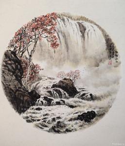 艺术品图片：艺术家王元国画作品名称《红树秋山走青波》价格1000.00 元