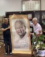 艺术家许小雄收藏:我画《大国赤子》，黄旭华院士为画作《大国赤子》题词；
  【图0】