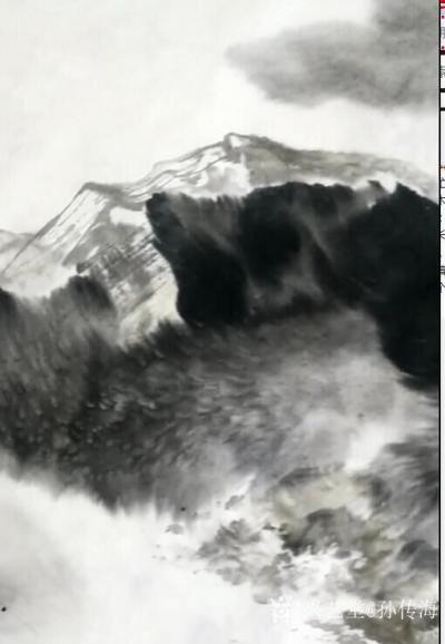 孙传海日记-国画水墨山水画《牛毛山》创作中；
  牛毛山：青岛市沧口 晓翁村的北面有一座不【图2】