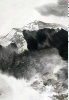 艺术家孙传海日记:国画水墨山水画《牛毛山》创作中；
  牛毛山：青岛市沧口 【图1】