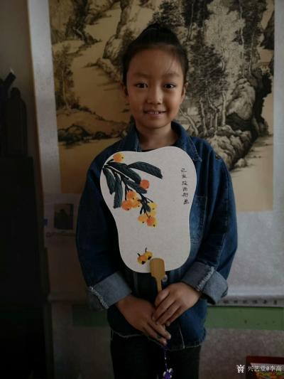 李高收藏-工作室少儿课堂今天体验团扇国画创作，小朋友们最近写的画的进步都挺大！值得欣慰。特【图3】