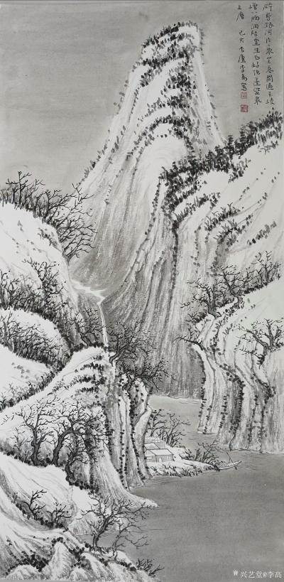 李高日记-国画山水画«雪景山水»陶宗仪诗意: