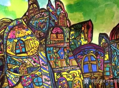 刘永铎收藏-《热爱绘画的小姑娘》学生作品欣赏；
她那么的热爱画画，
闲暇时没事画画，
【图2】