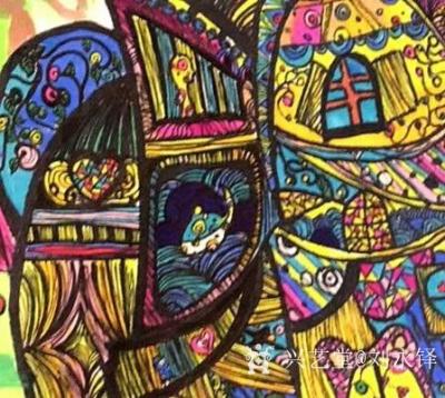 刘永铎收藏-《热爱绘画的小姑娘》学生作品欣赏；
她那么的热爱画画，
闲暇时没事画画，
【图3】