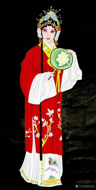 刘永红日记-古典戏曲人物画“花旦”工笔画作品7幅，请欣赏；
  旦行是扮演各种不同年龄，不【图1】